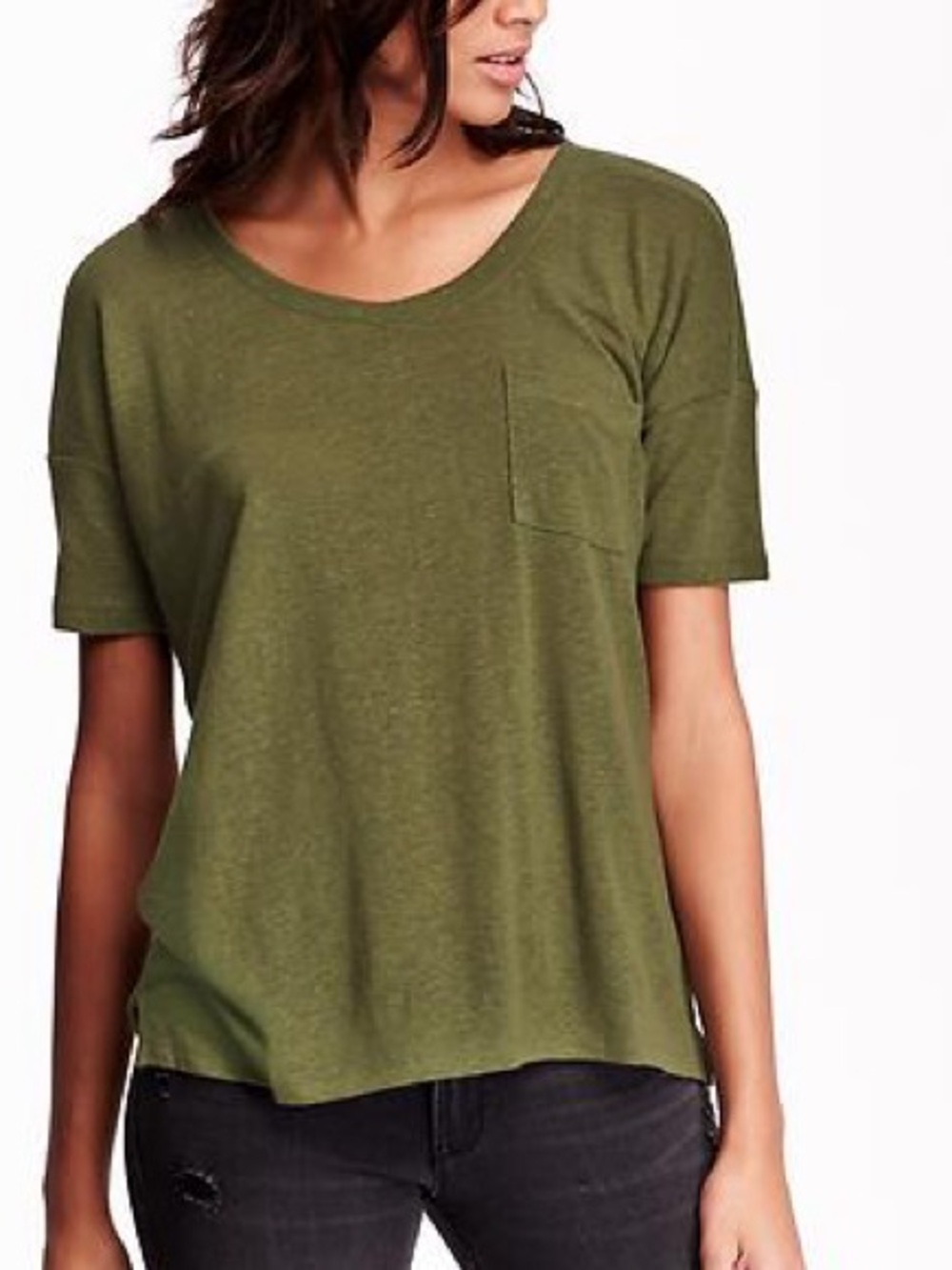 Old Navy Linen Blend Boyfriend Tee